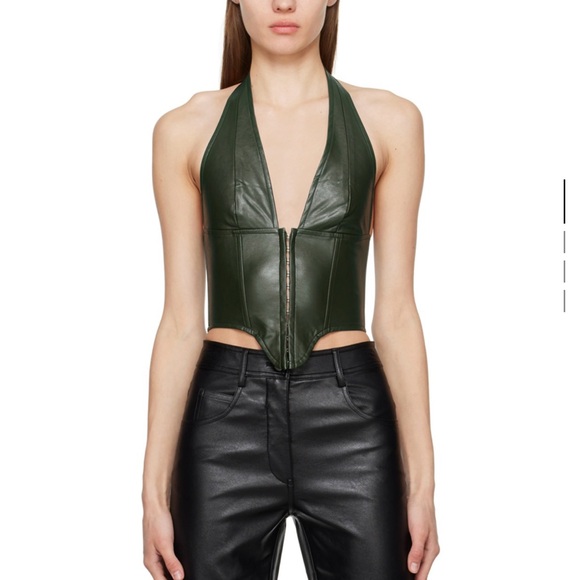 Miaou Dark Green Halter Top